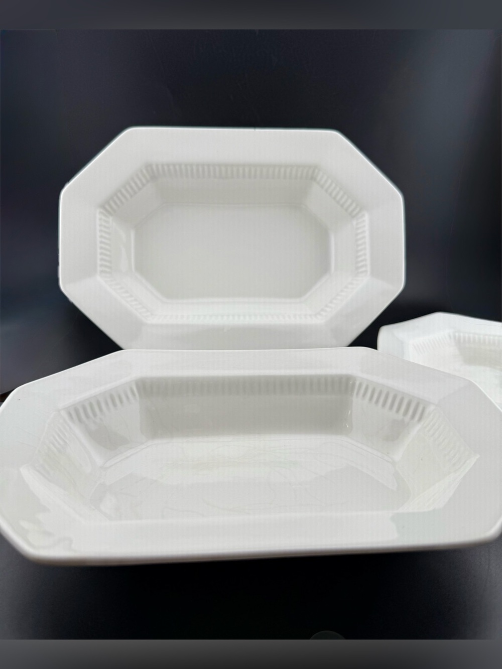 2 Independence Ironstone Rectangle Serving Bowls. Japan 9”x6” plus small bowl. - Picture 2 of 13